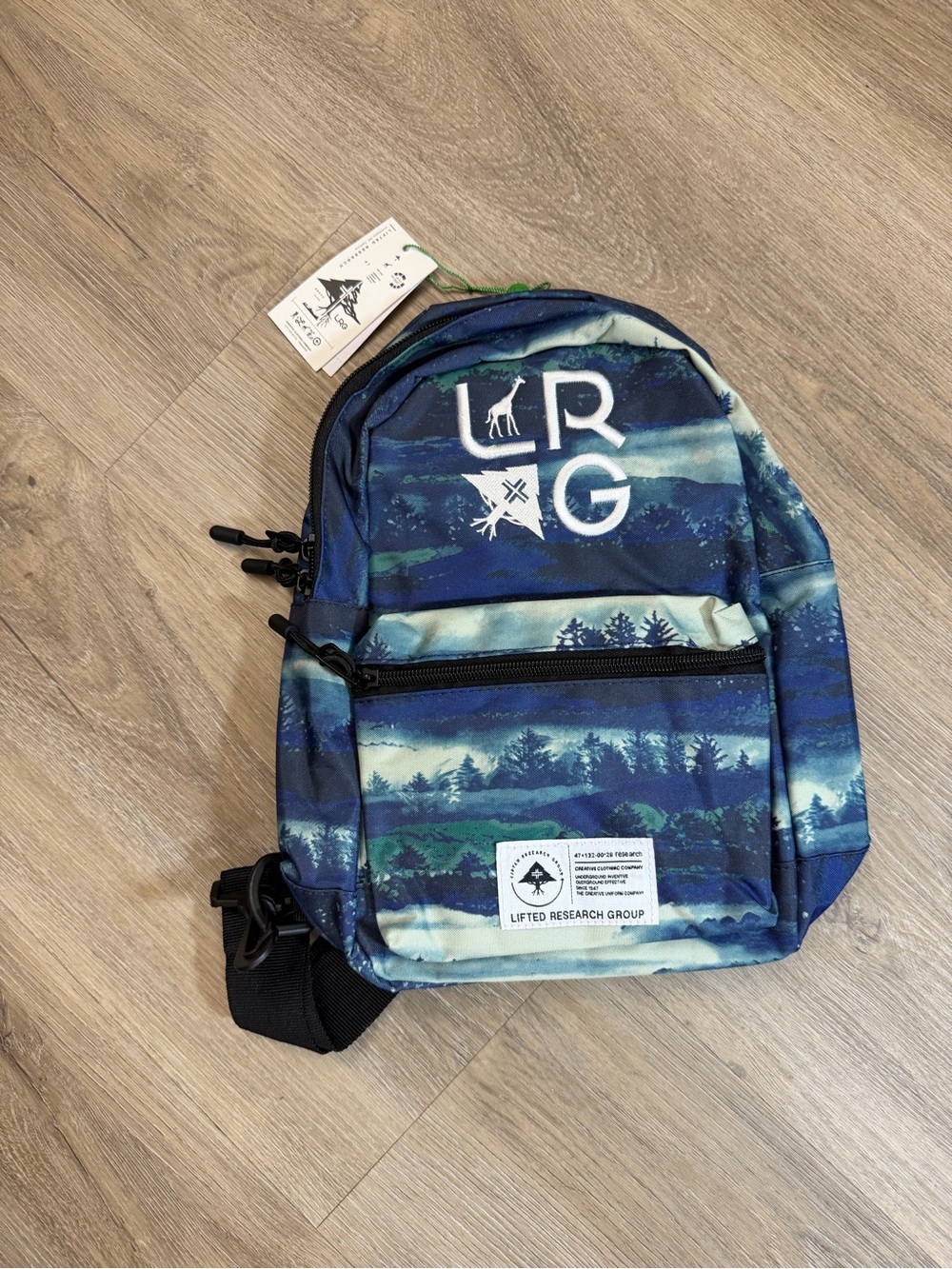 LRG Lifecycle Camo Sling Bag Blue Green NWT